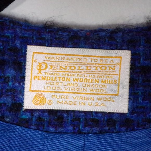**Pendleton Blue Wool Tweed Blazer, Sz 12 - Picture 9 of 10
